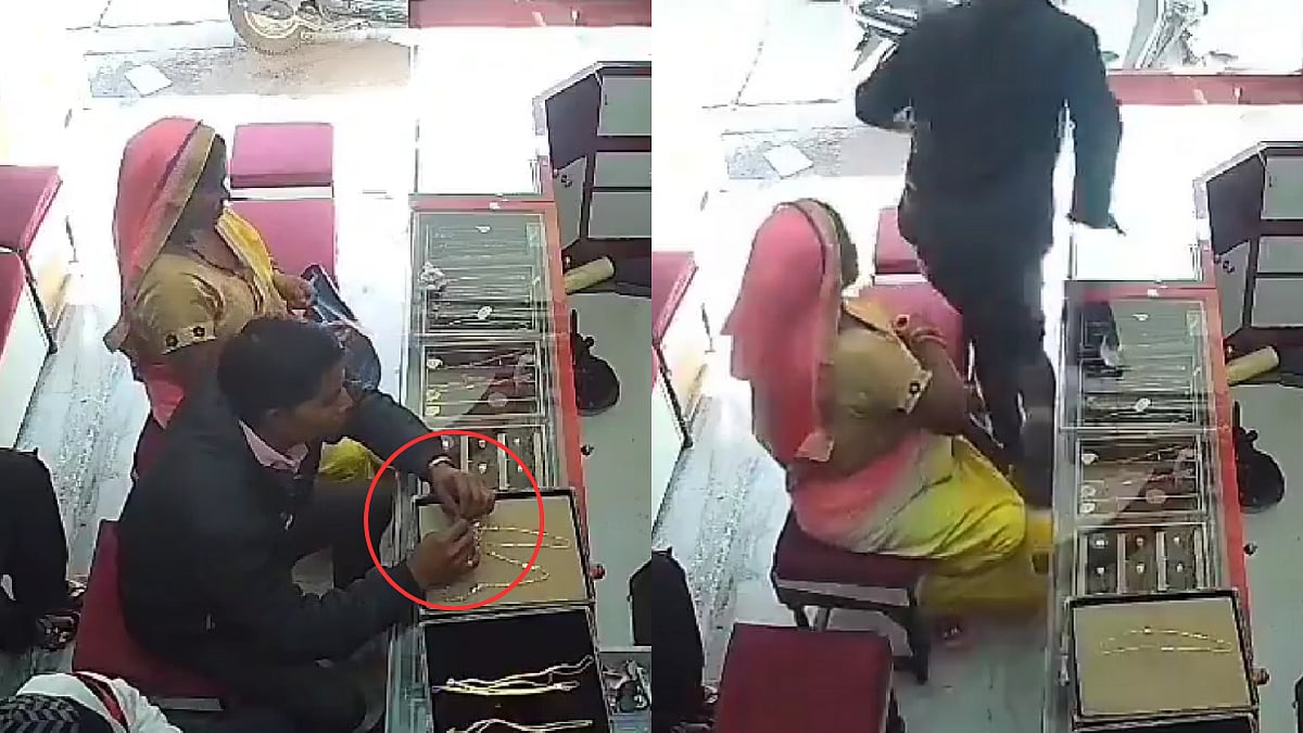 Daylight Robbery In UP! Man Posed As Customer Steals 3 Gold Chains & Disappears In Split-Seconds | WATCH