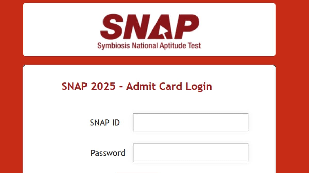 SNAP 2025 Test 1 Admit Card Released For December 6 Exam; Test 2 Hall Ticket To Be Issued On December 8 