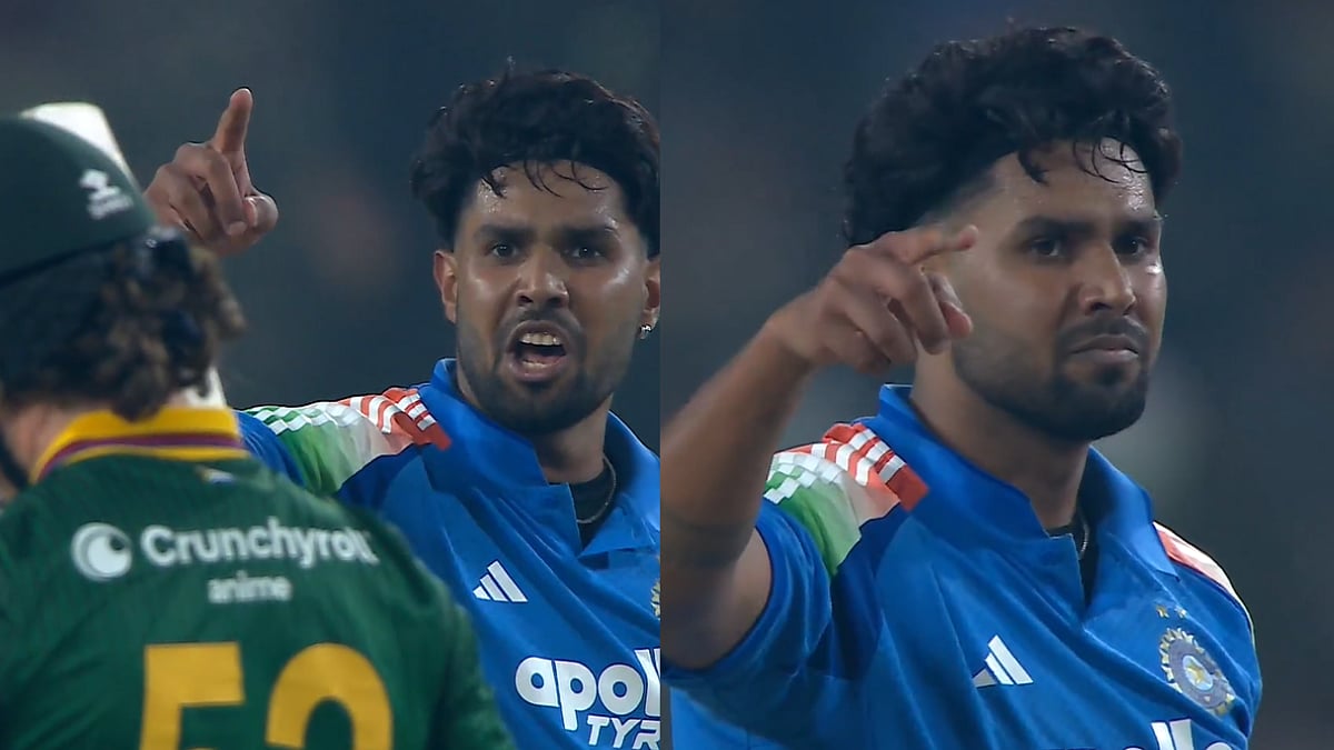 Tempers Flare! Harshit Rana Gives A Fiery Send-Off To Dewald Brevis During IND vs SA 1st ODI Match; Video 