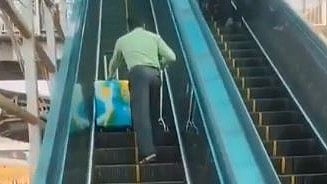 Disabled Passenger Struggles On Broken Escalator At Varanasi Junction, Sparks Outrage - VIDEO