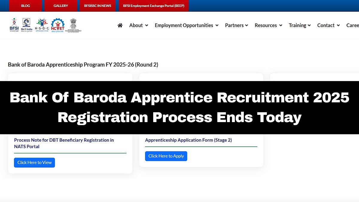 Bank of Baroda Apprentice Recruitment 2025: Registration Process Closes Today; Check Eligibility Criteria Here 