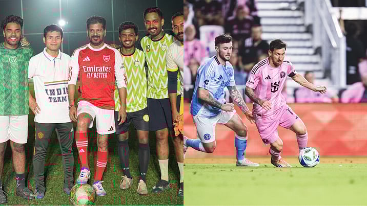 Messi India Tour: Telangana CM Revanth Reddy Trains For Exhibition Match, To Play With Government School Kids Vs Argentina Legend 