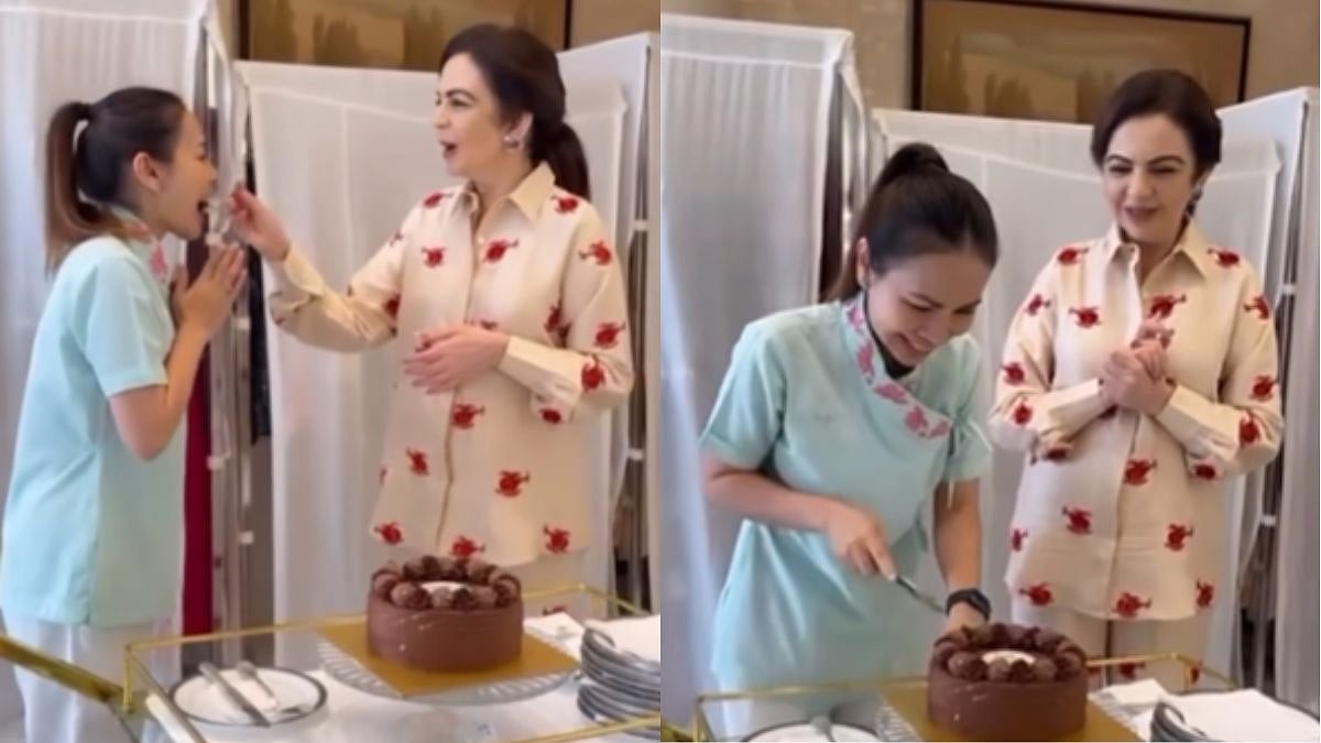 Nita Ambani Celebrates Her Staff's Birthday In Cute Printed Set; Netizens Say She's 'So Down To Earth' - WATCH 