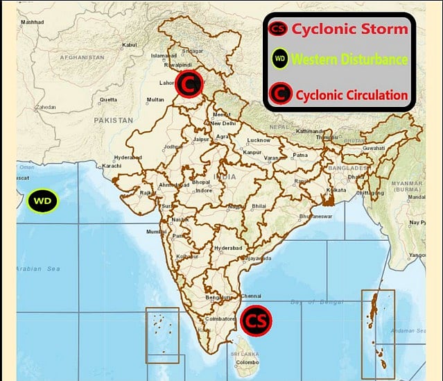 Weather systems affecting Madhya Pradesh at present 