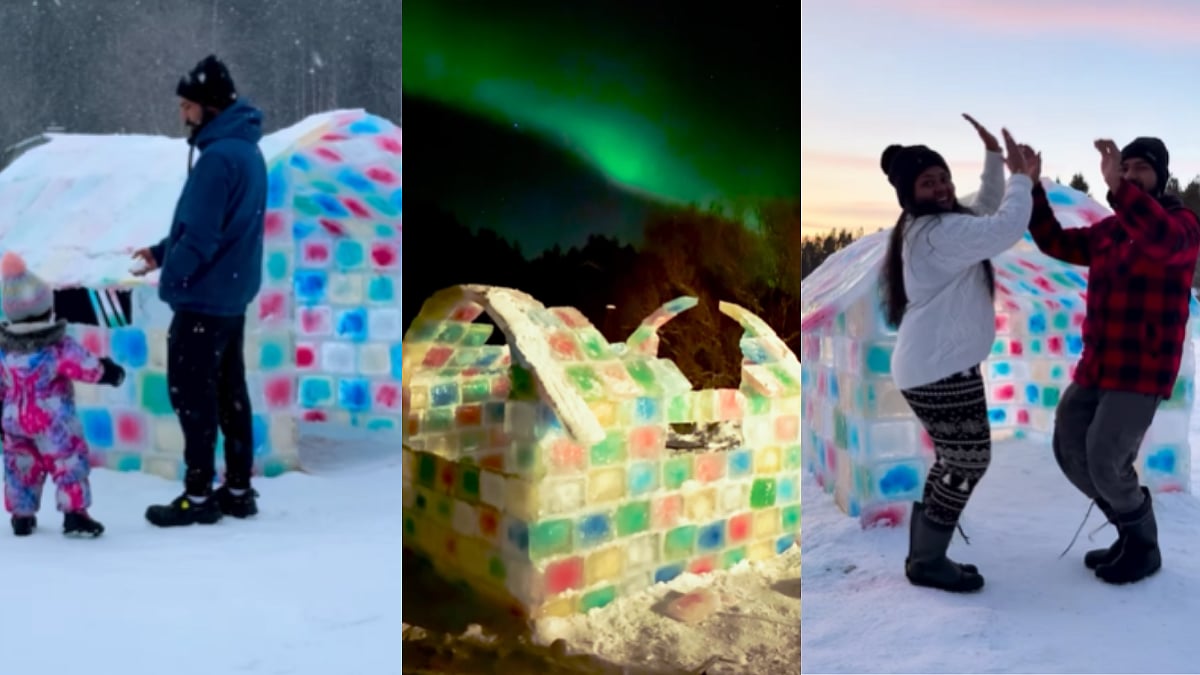 Indian Family In Finland Builds 'Adorable Ice Home' Using Coulourful Frozen Bricks In 2 Degrees; Wins Hearts On Internet 