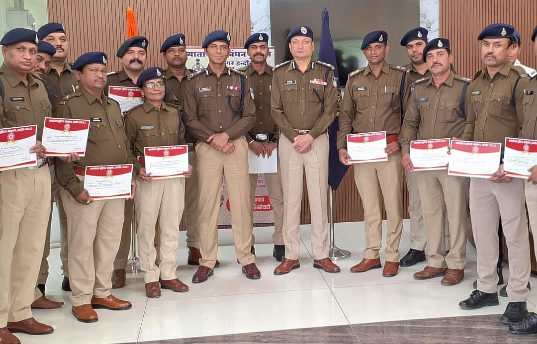 Indore News: CP Honoured 19 Policemen For Commendable Work During Their Duty