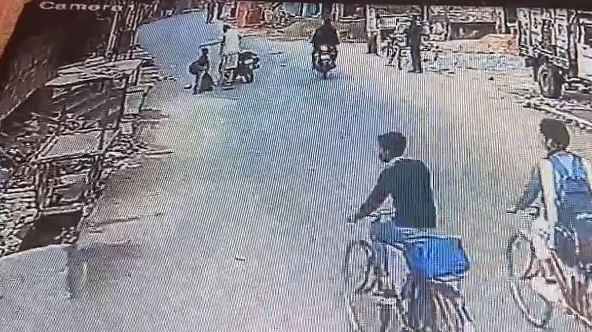On Camera: Child Jumps Off Moving Biked To Avoid School In UP's Kanpur