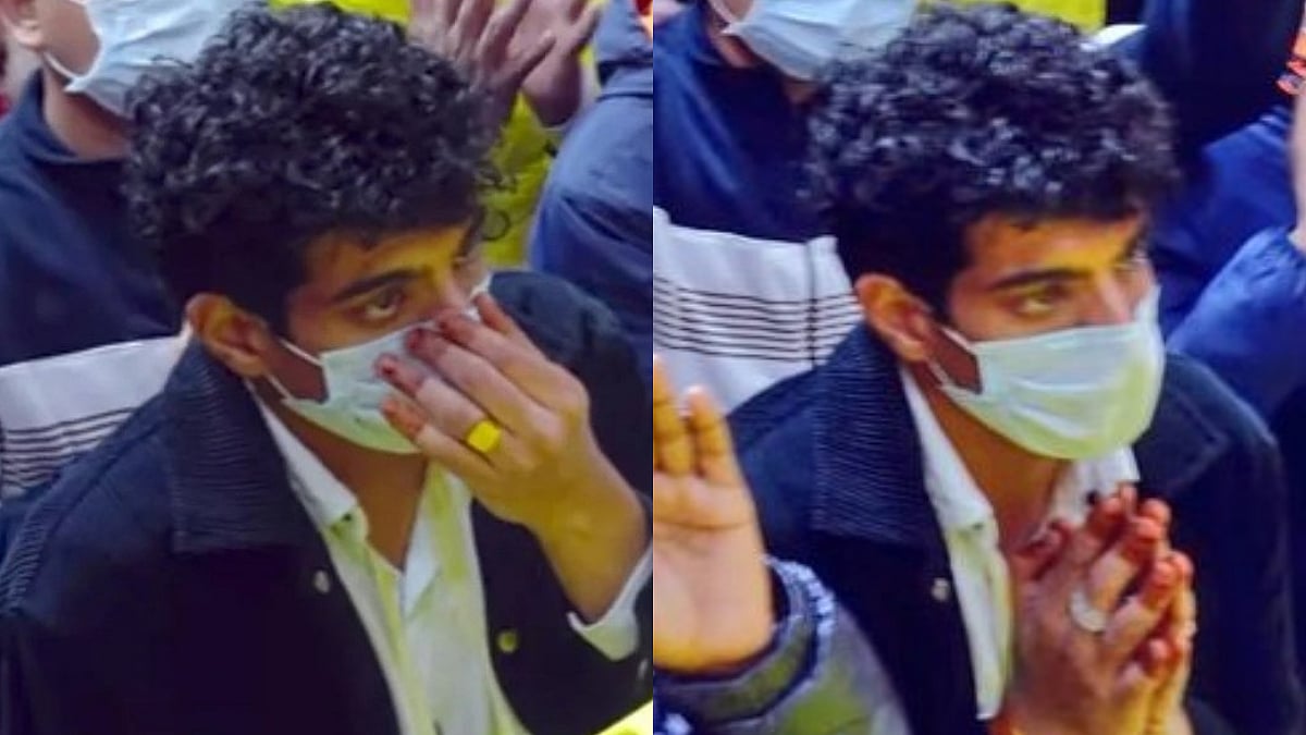 Smriti Mandhana's Fiancé Palash Muchhal Visits Premanand Maharaj's Vrindavan Ashram Amid Wedding Controversy, Hides Face With Mask 