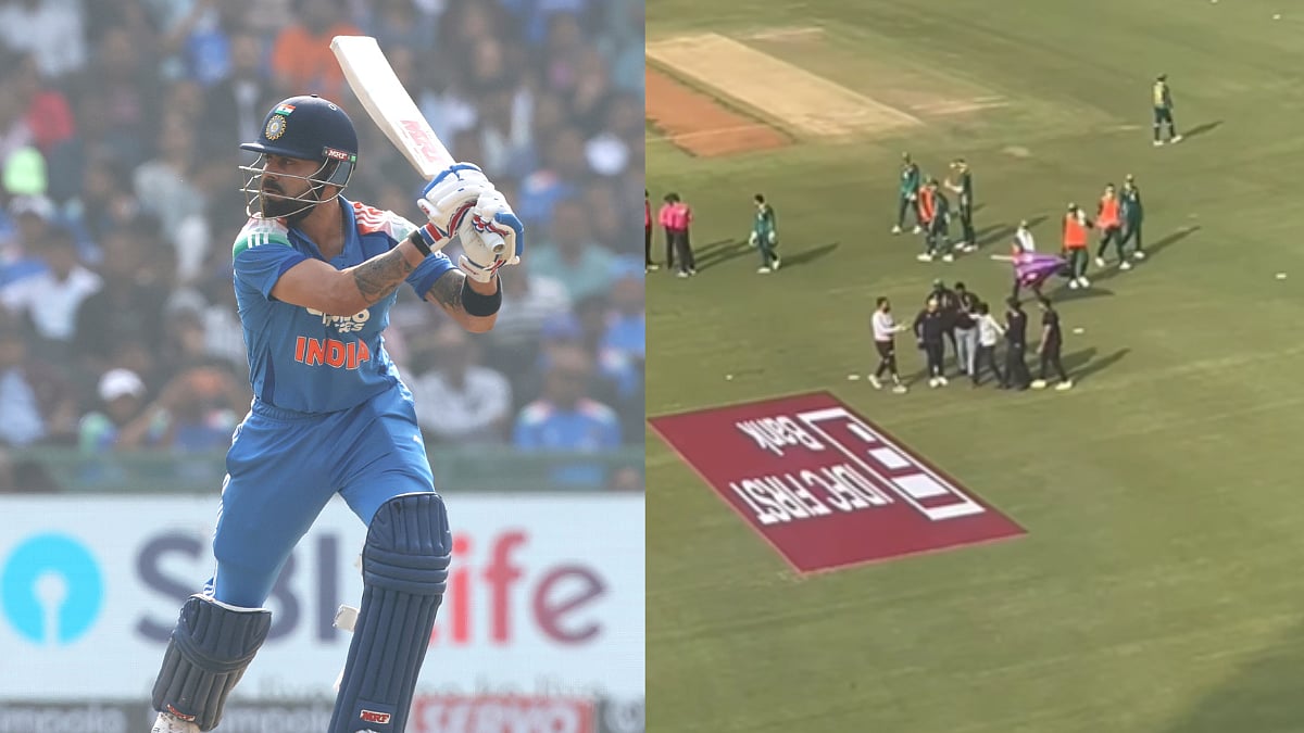 IND Vs SA 2nd ODI: Another Security Breach As Fan Storms On Field To Touch Virat Kohli's Feet In Raipur; VIDEO 