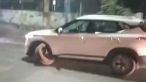 Shocking Video: Drunk Driver Weaves Through Pune Traffic Despite Losing Tyre