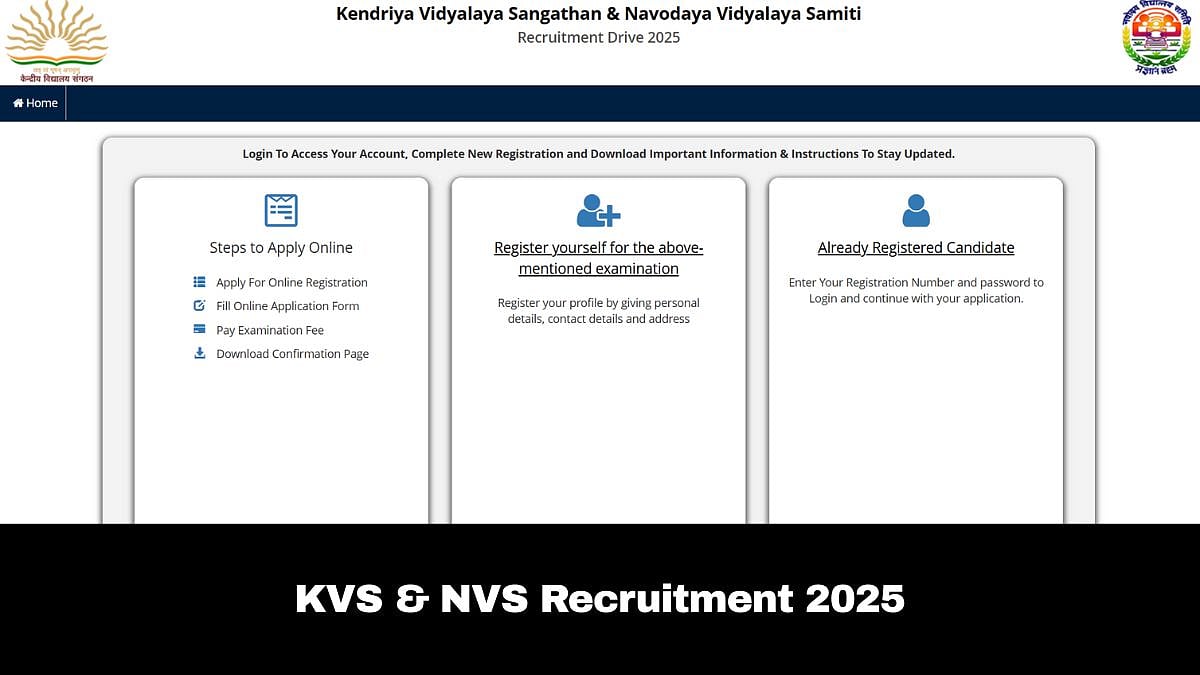 KVS & NVS Recruitment 2025: Registration Process Ends Today; Check Selection Process Here 