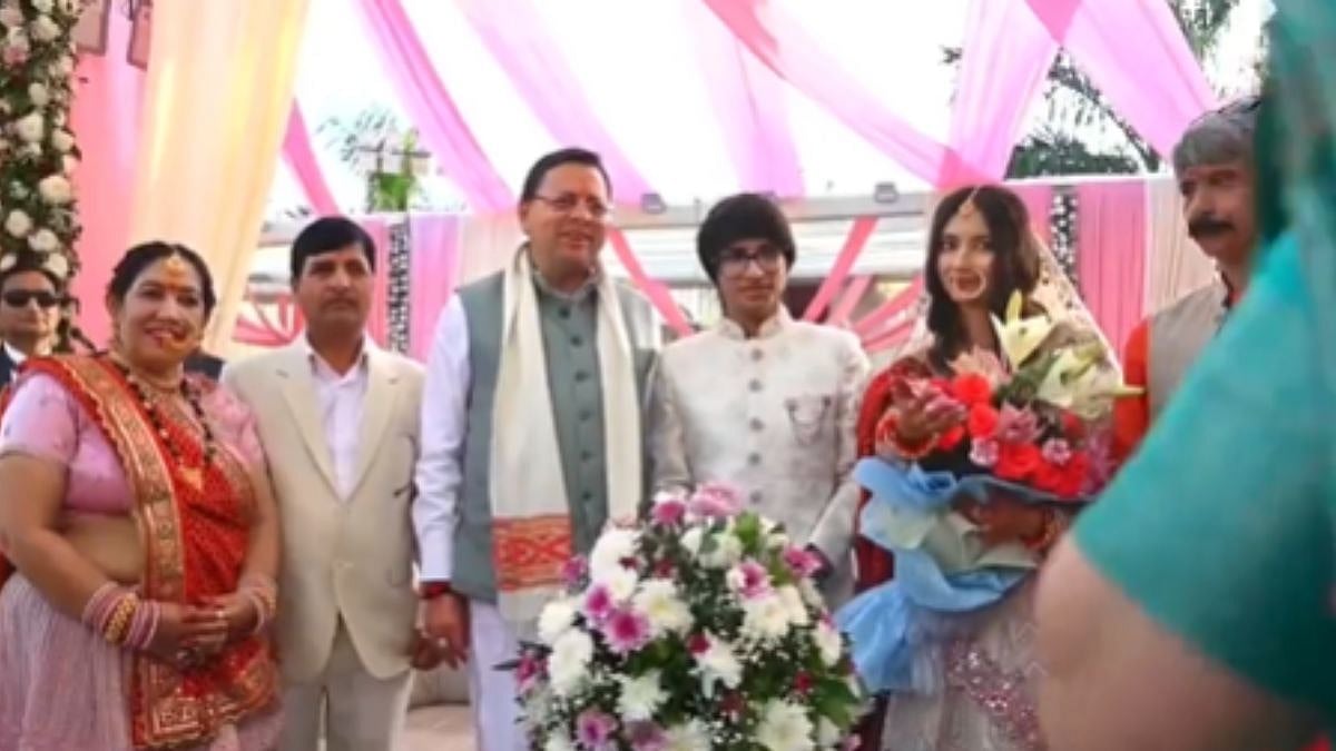 Uttarakhand Chief Minister Pushkar Singh Dhami Attends YouTuber Sourav Joshi’s Wedding Reception -...