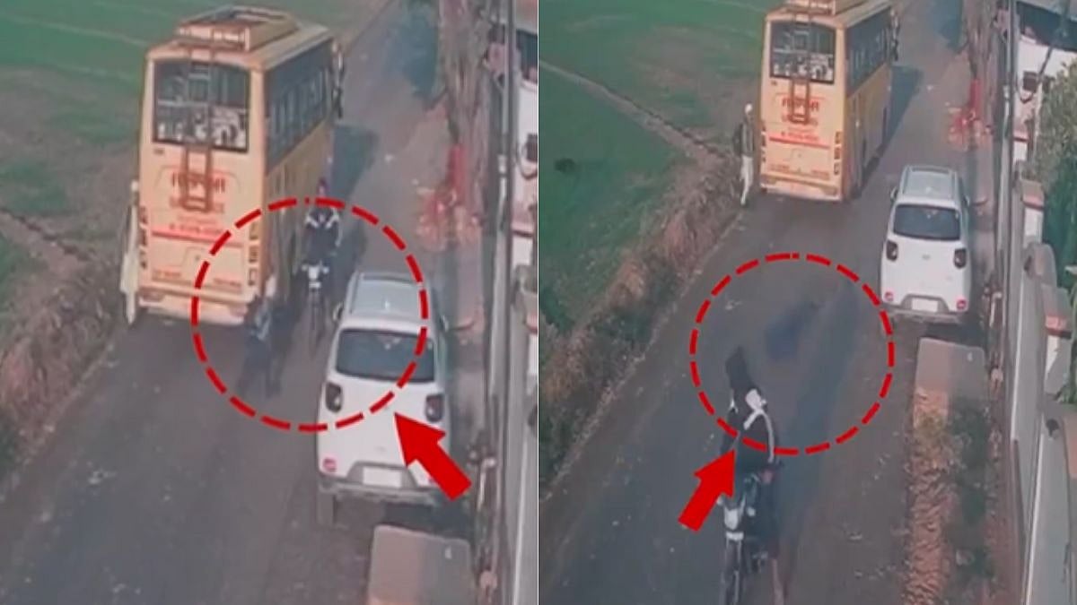 Viral Video: CCTV Footage Shows 7-Year-Old Struck By Speeding Bike After Leaving School Bus