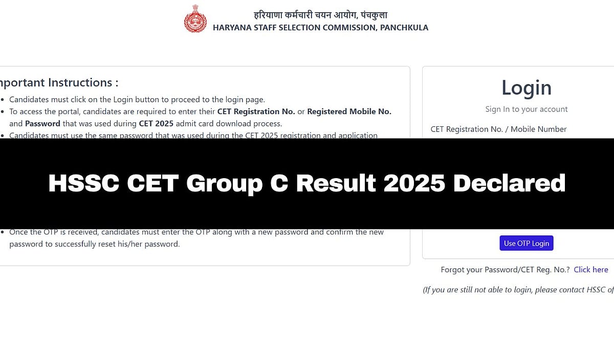 HSSC CET Group C Result 2025 Out; Here's How To Download 
