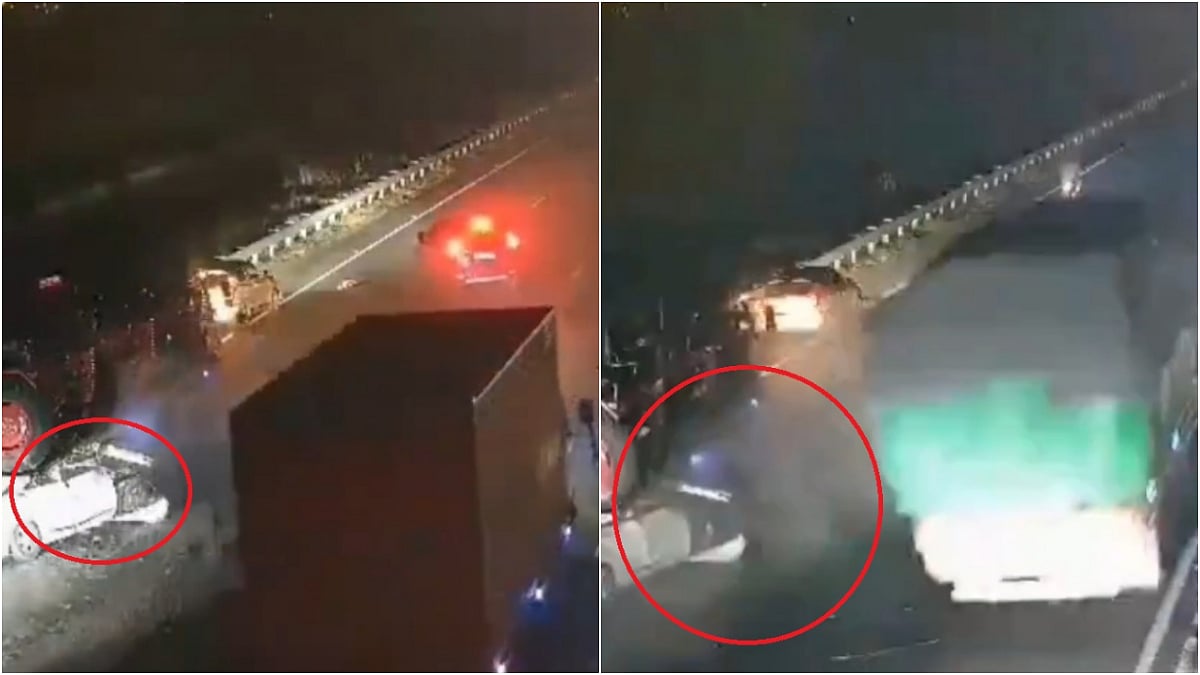 Andhra Pradesh Accident Video: Speeding Car Rams Into Tanker Lorry On Chilakaluripet Bypass In Andhra Pradesh; 5 Students Dead 
