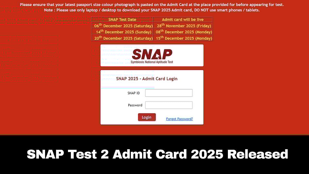SNAP Test 2 Admit Card 2025 | snaptest.org