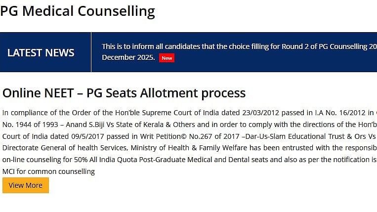 MCC Extends NEET PG 2025 Round 2 Choice Filling Deadline To Dec 12; Check Details Here 