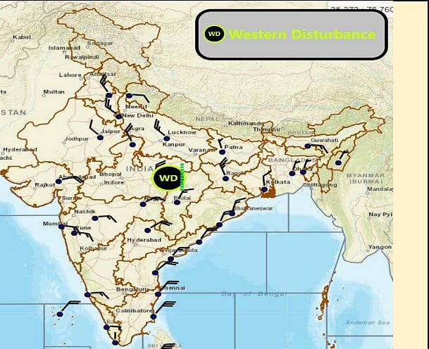 Western Disturbances affecting Madhya Pradesh at present