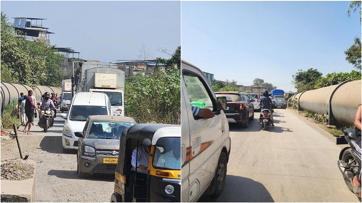 Pipeline Road in Bhiwandi sees rising congestion despite concretisation; locals demand height barricades to block heavy vehicles | File Photo