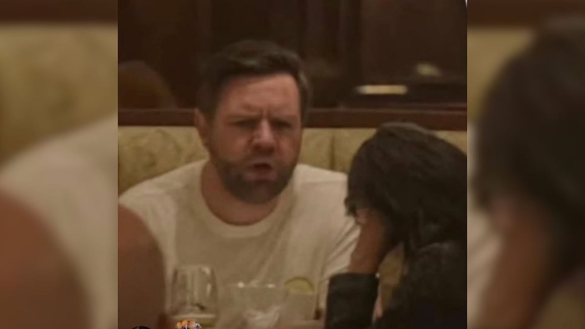 'I Always Wear An Undershirt In Public To Fight Loudly With My Wife': JD Vance's Sarcastic Response To His Viral 'Restaurant Argument' Photo With Usha | X