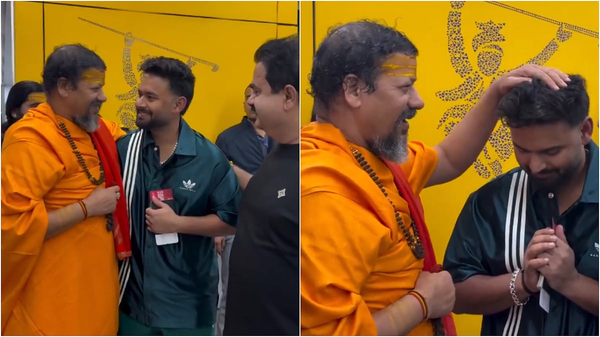 Rishabh Pant Takes Blessings From Swami Kailashanand Giri Ji Maharaj; Netizens Question Use Of Left Hand In Viral VIDEO 