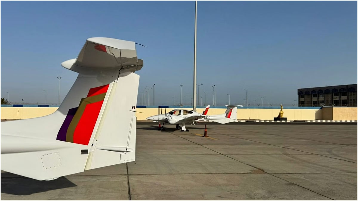 Two Diamond DA62 twin-engine trainer aircraft in Air India’s new livery arrive at Amravati’s Belora airfield after a 6,700-km ferry flight from Austria