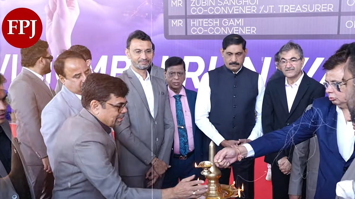 Developers and visitors at the 24th Navi Mumbai Property Expo 2025 at CIDCO Exhibition Centre, Vashi | FPJ