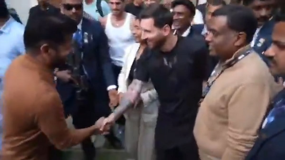 Lionel Messi Receives Warm Welcome From 'Rival' Team Member And Telangana CM Revanth Reddy - VIDEO 