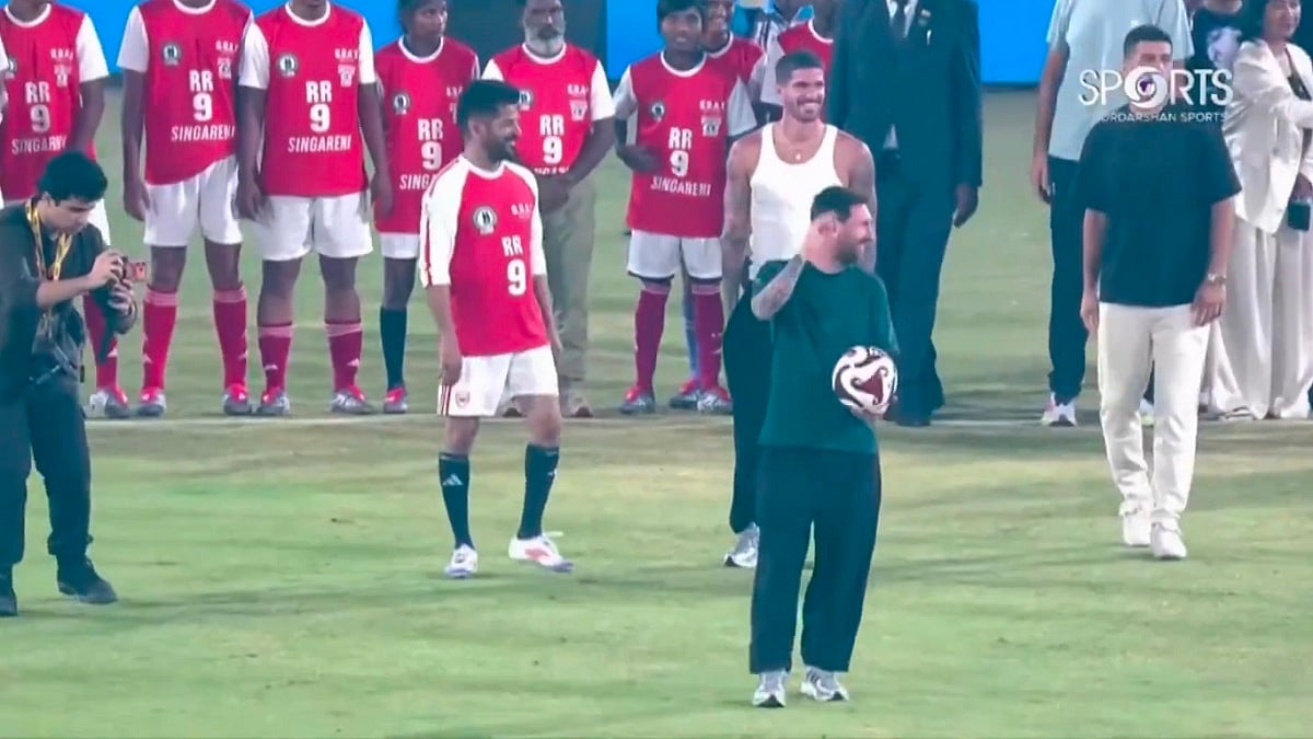 Revanth Reddy Scripts History, Becomes 1st Indian CM To Play Football With Lionel Messi In Hyderabad...