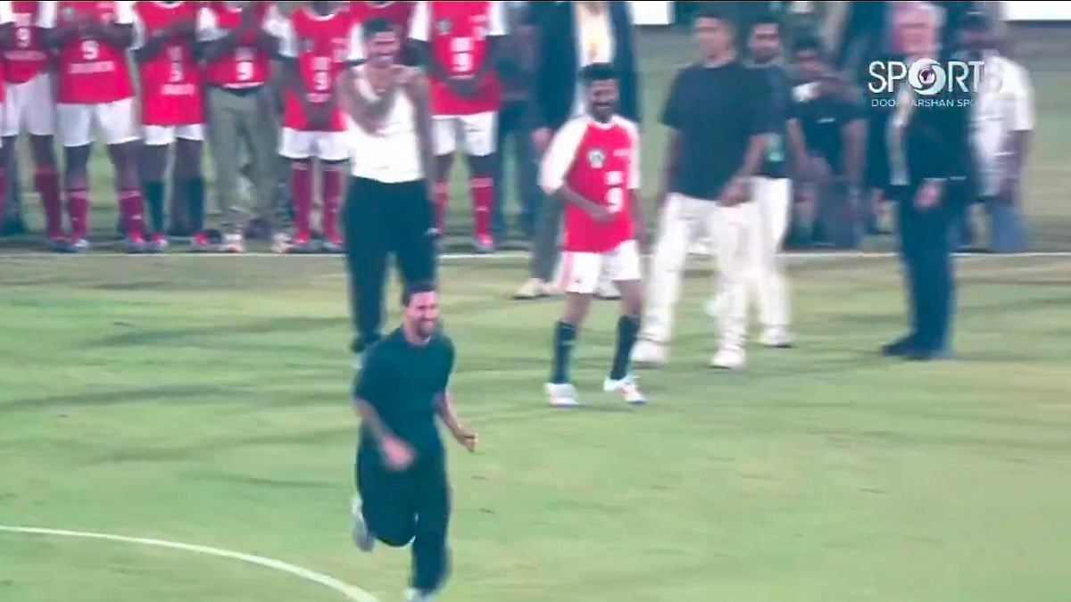 Revanth Reddy Scripts History, Becomes 1st Indian CM To Play Football With Lionel Messi In Hyderabad - VIDEO 