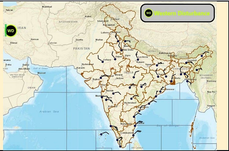 Westerb Disturbances affecting Madhya Pradesh at present 
