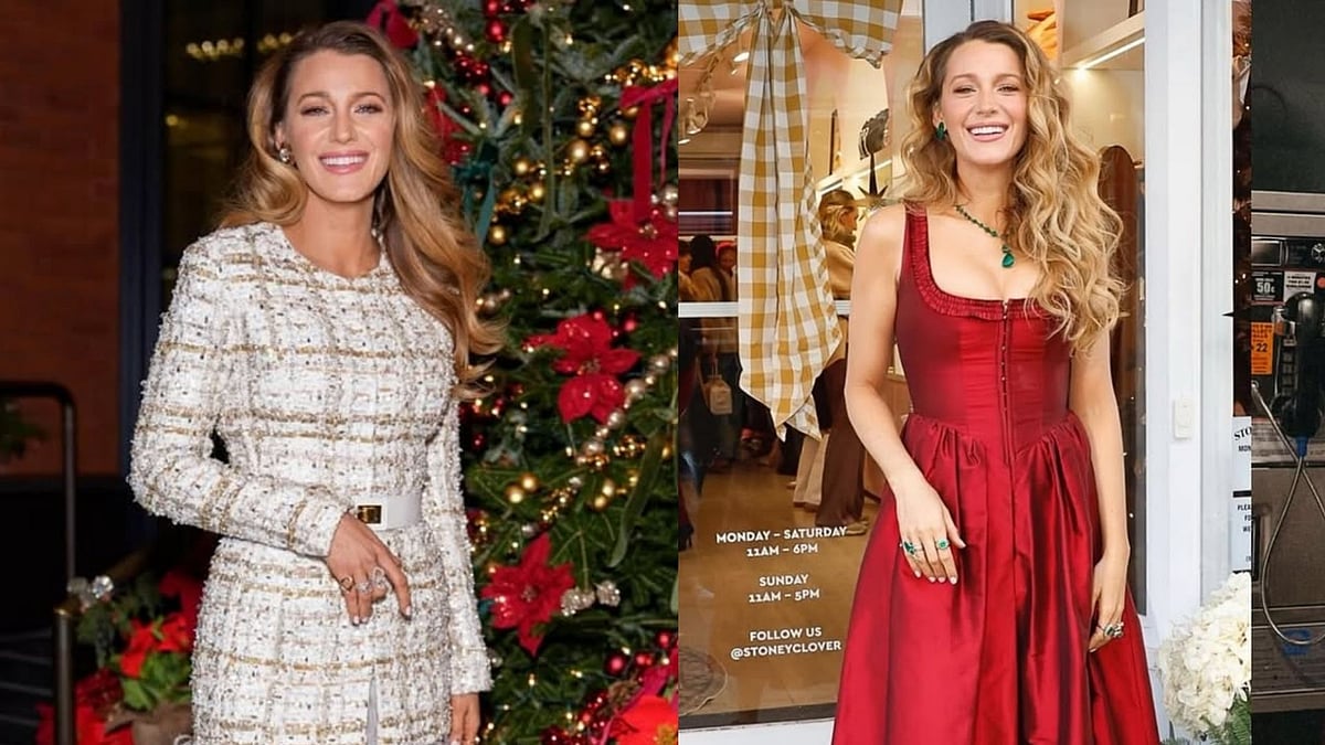 Blake Lively's Christmas Fashion; Gossip Girl Actor Looks Party Ready In Red & White