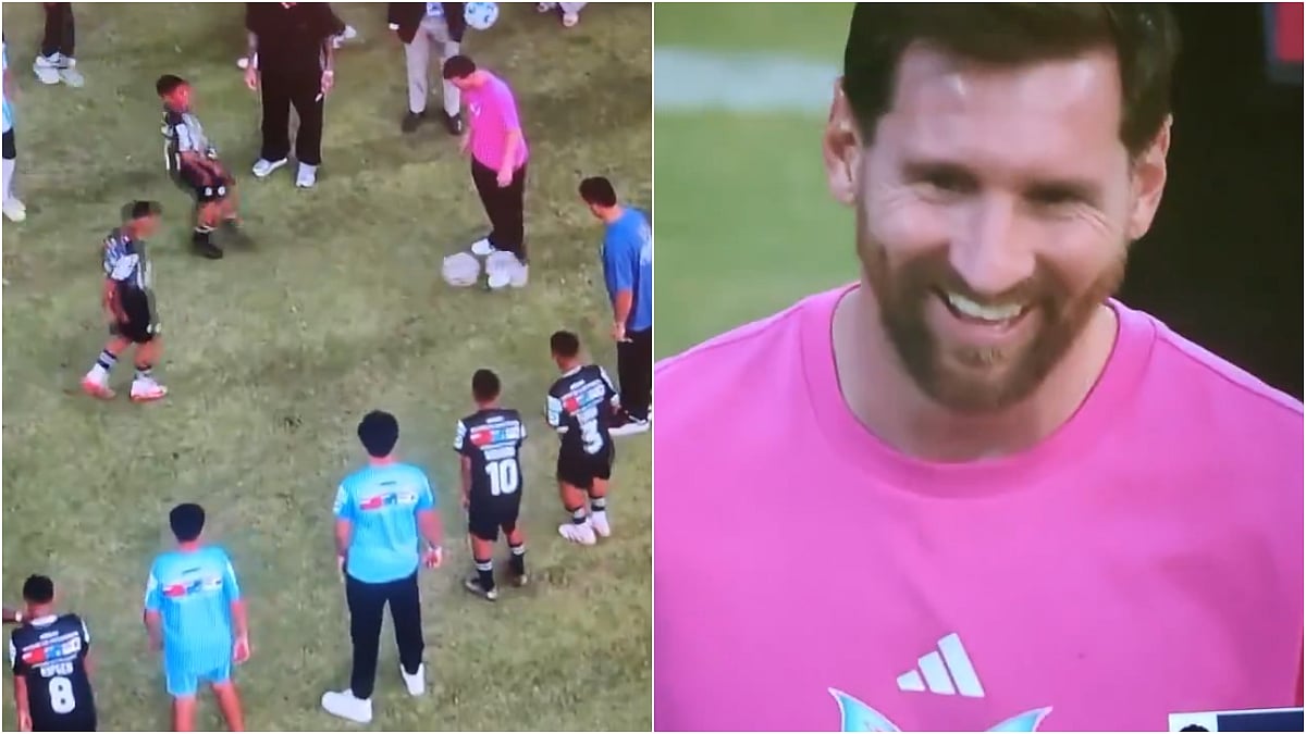 Lionel Messi Smiles After Missing A Pass From Young Boy During GOAT India Tour Delhi Leg At Arun Jaitley Stadium | VIDEO 