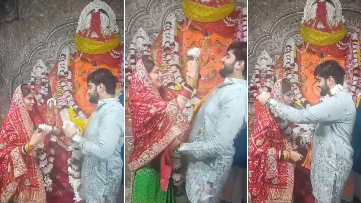 Indore News: MLA Golu Shukla’s Son Exchanges Varmala Inside Khajrana Temple Garbhagriha; Video Goes Viral | X