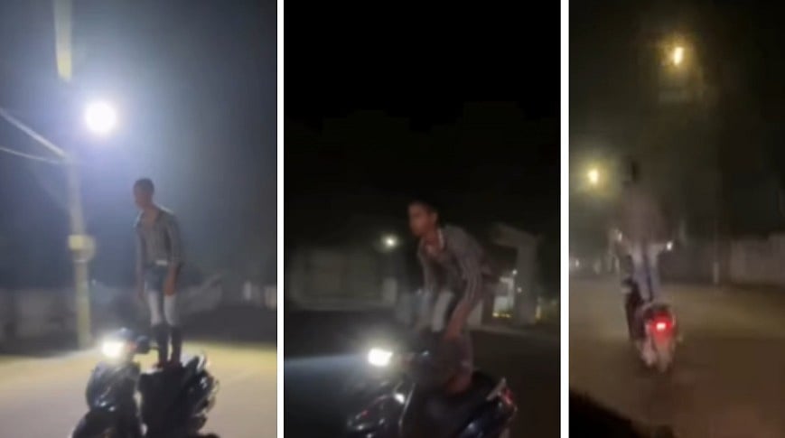 MP News: 'Maut Se Dar Nahi Lagta Sahab': Youth Performs Dangerous Scooter Stunt On Busy Road In...