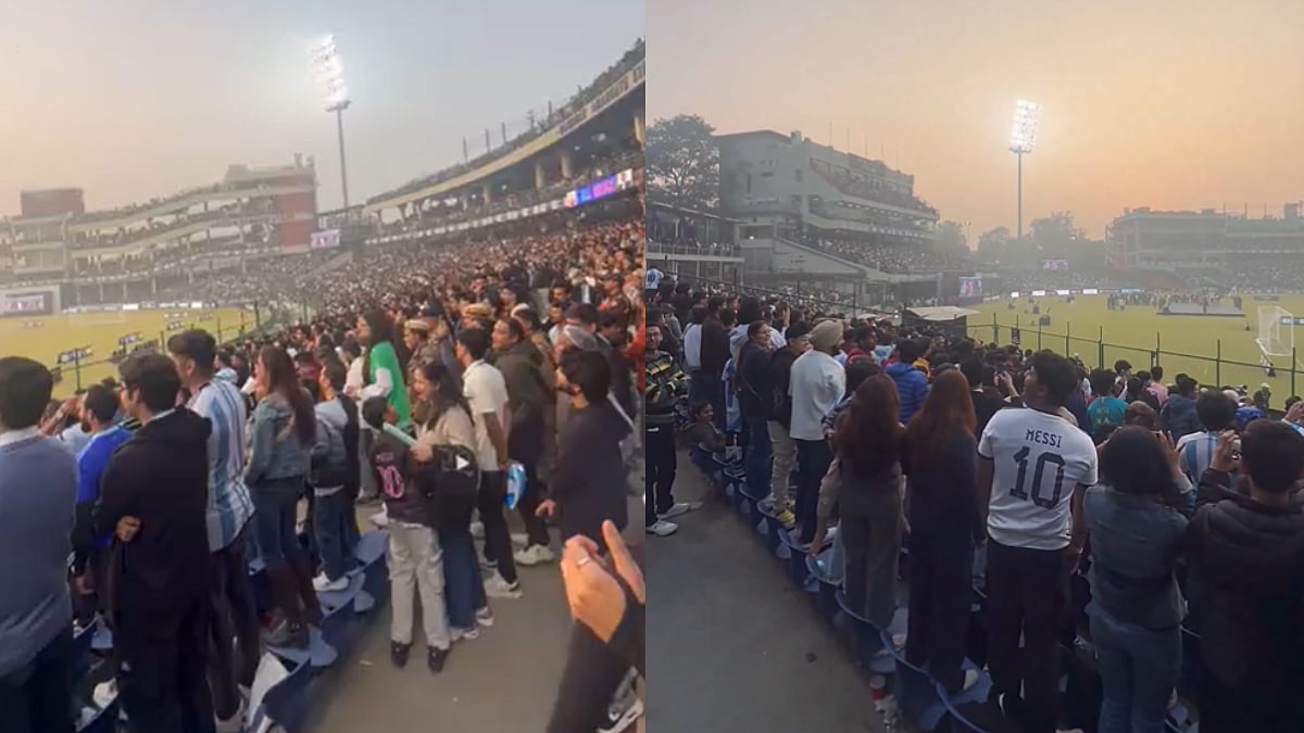 VIDEO: Delhi Crowd Chants 'AQI, AQI' At Arun Jaitley Stadium During Lionel Messi's G.O.A.T India Tour 2025 