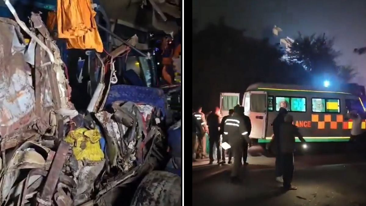 Uttar Pradesh: 4 Pilgrims Killed, 20 Injured As Truck Hits Bus In Basti; Video Surfaces | X @SushilP66359876