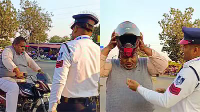 'Mere Size Ka Nhi Aata': Man's Honest Reply After Madhya Pradesh Traffic Cop Offers His Helmet...