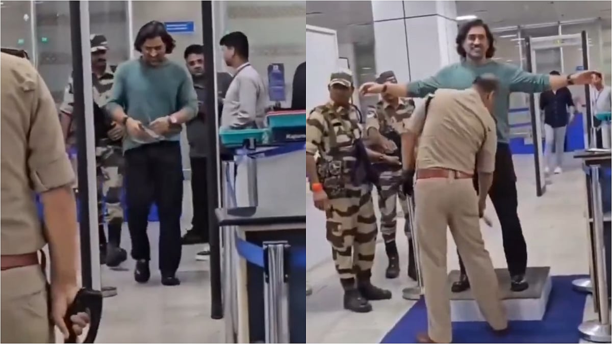 'Double Standards': Netizen Flags 'VIP Culture' After MS Dhoni Seen Clearing Airport Security Check...