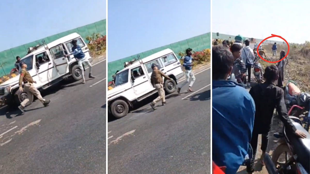 MP Man Escapes In Filmy Style From Parked Police Van As Cops Fail To Match His Average Running Skills; Netizens  React To Dramatic Video