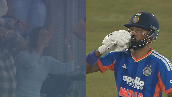 IND Vs SA 5th T20I: Hardik Pandya Blows Kisses, Dedicates Half-Century To Girlfriend Mahieka Sharma In The Stands| Video 
