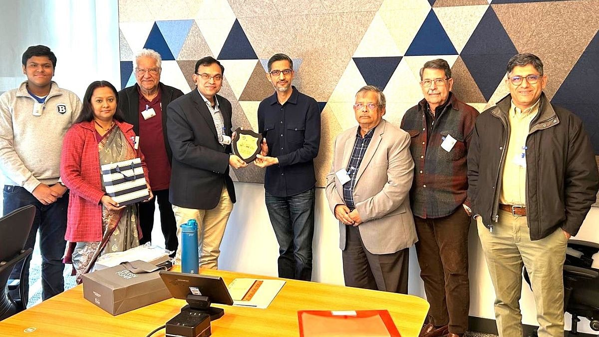 IIT-Kharagpur Director Suman Chakraborty Meets Google CEO Sundar Pichai; Discusses Future Collaborations | X @IITKgp