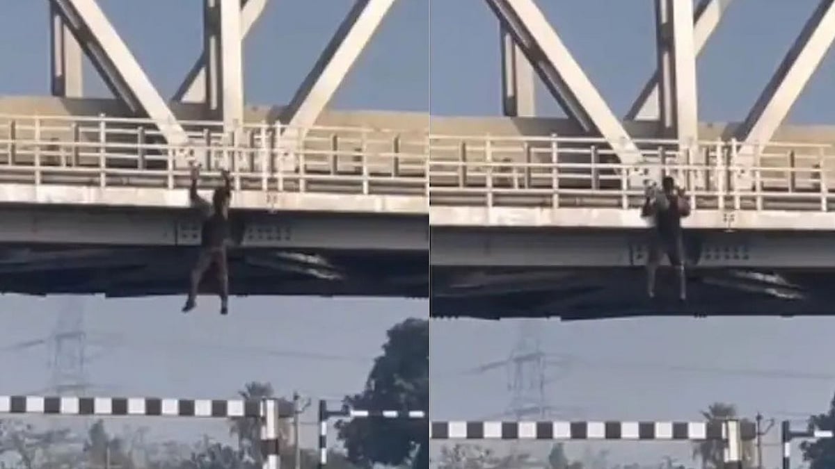 Viral Video: UP Man Performs Dangerous Chin-Up On Railway Bridge Above Delhi-Lucknow Highway