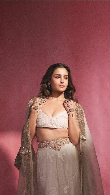 Alia Bhatt Steals The Show In 3-Piece Ivory Lehanga