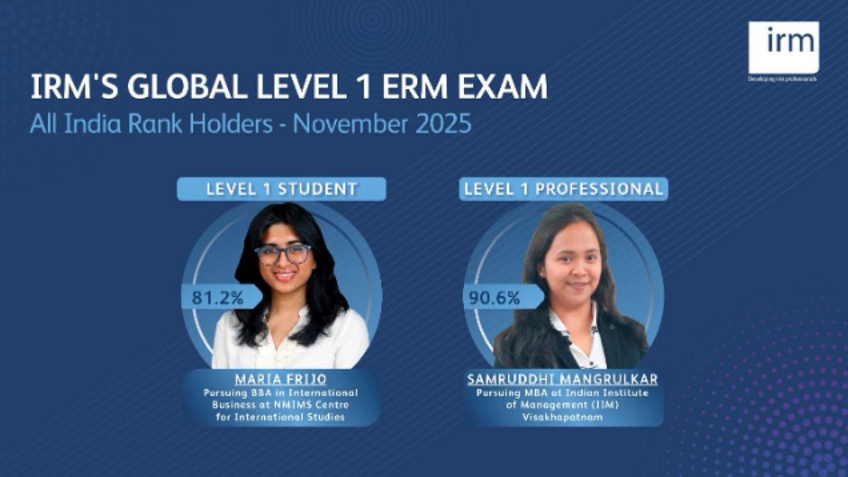 Institute Of Risk Management (IRM), India Affiliate Declares Level 1 Results For November 2025...