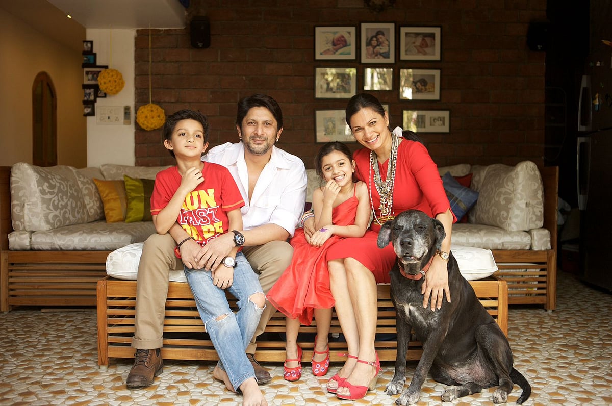 A merry Christmas years ago: Maria with husband Arshad Warsi and children Zeke and Zene Zoe