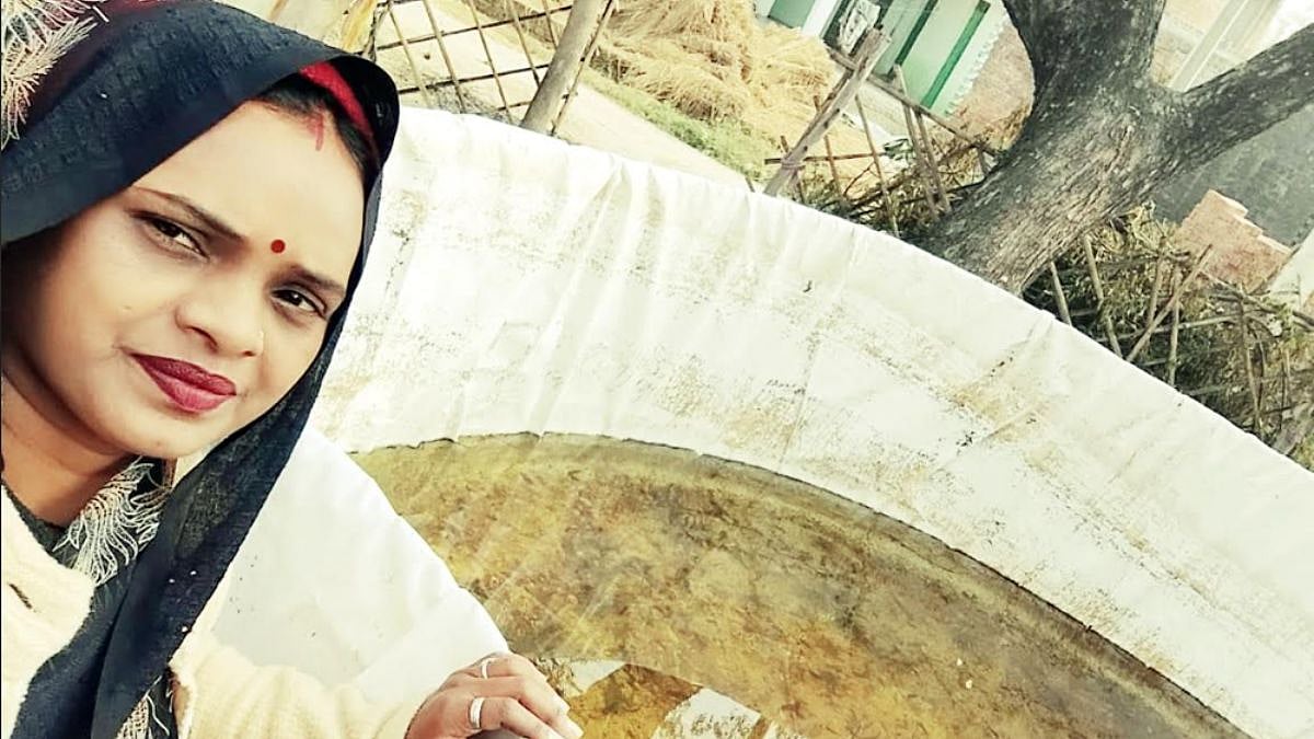 Rita, a member of a self-help group in Fatehpur district’s Dagariya village, who built a sustainable livelihood through fish farming and mushroom cultivation under the National Rural Livelihood Mission. | File Photo