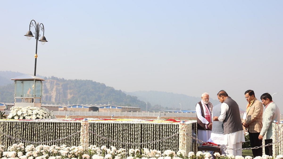PM Modi Pays Tribute To Assam Agitation Martyrs At Swahid Smarak Kshetra In Guwahati