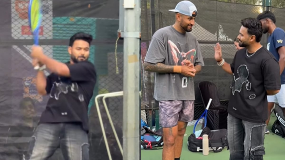VIDEO: Rishabh Pant Swaps Bat For Racquet As He Meets Nick Kyrgios During World Tennis League