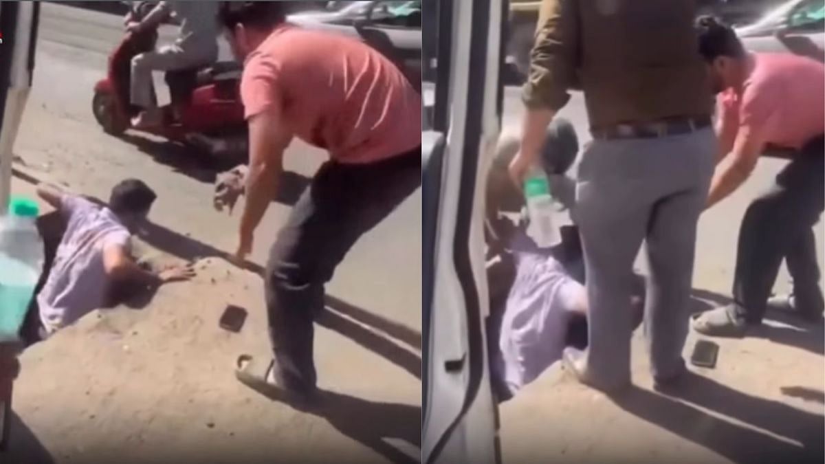 Mira-Bhayandar News: Ahead Of Polls, Man Falls Into Drain After Footpath Collapses Near Mira Road; Video Goes Viral 